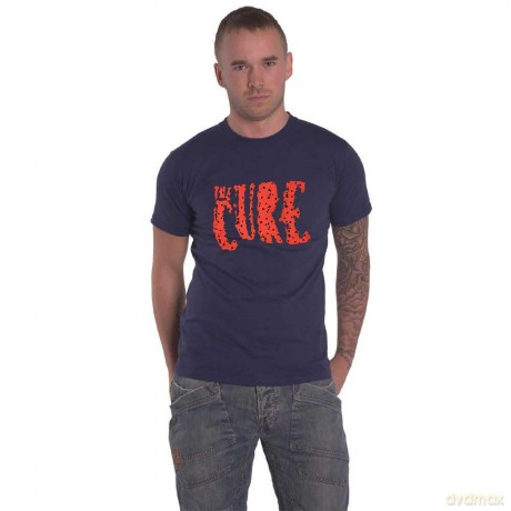 Cure - The: The Cure Unisex T-Shirt: Logo (Navy Blue) (Large)
