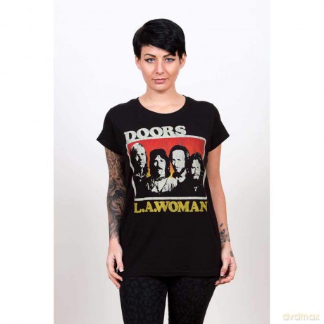 Doors - The: The Doors Ladies T-Shirt: LA Woman (Black) (XX-Large)