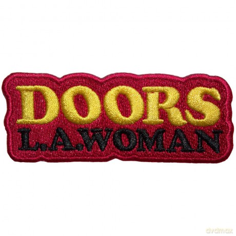 Doors - The: The Doors Standard Patch: LA Woman Text Logo on Red (Red)