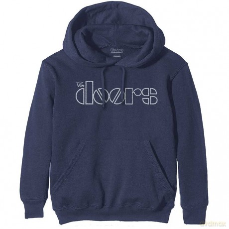Doors - The: The Doors Unisex Pullover Hoodie: Logo (Navy Blue) (Medium)