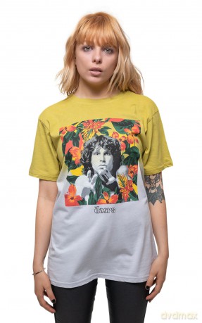 Doors - The: The Doors Unisex T-Shirt: Floral Square (Yellow) (Wash Collection) (Small)