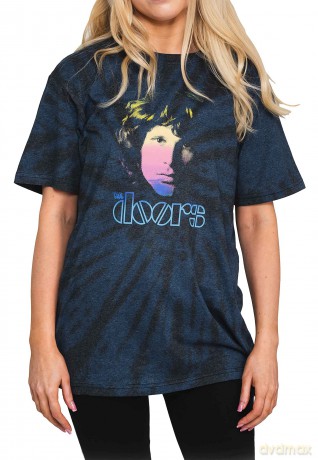 Doors - The: The Doors Unisex T-Shirt: Jim Halftone Gradient (Blue) (Wash Collection) (Large)