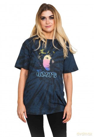 Doors - The: The Doors Unisex T-Shirt: Jim Halftone Gradient (Blue) (Wash Collection) (X-Large)