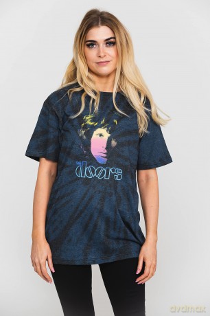 Doors - The: The Doors Unisex T-Shirt: Jim Halftone Gradient (Blue) (Wash Collection) (X-Large)