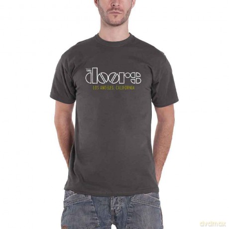 Doors - The: The Doors Unisex T-Shirt: LA California (Charcoal Grey) (X-Small)