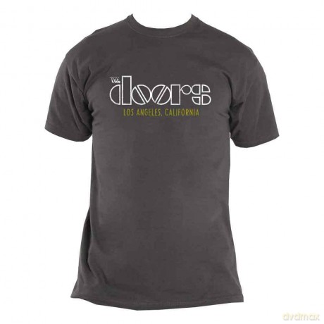 Doors - The: The Doors Unisex T-Shirt: LA California (Charcoal Grey) (X-Small)