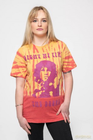 Doors - The: The Doors Unisex T-Shirt: Light My Fire (Orange) (Wash Collection) (Small)