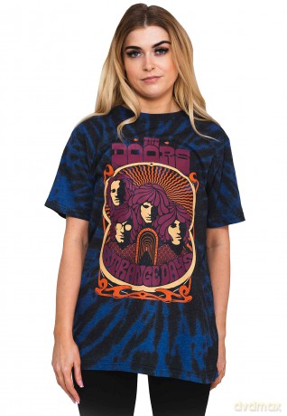 Doors - The: The Doors Unisex T-Shirt: Strange Days (Blue) (Wash Collection) (Medium)