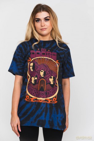 Doors - The: The Doors Unisex T-Shirt: Strange Days (Blue) (Wash Collection) (Small)
