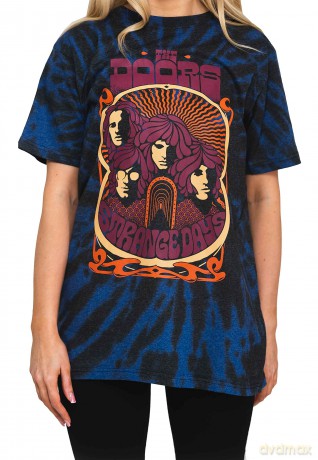 Doors - The: The Doors Unisex T-Shirt: Strange Days (Blue) (Wash Collection) (X-Large)