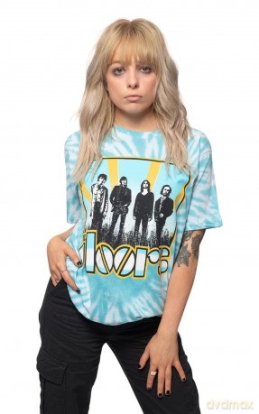Doors - The: The Doors Unisex T-Shirt: Waiting For The Sun (Light Blue) (Wash Collection) (Small)