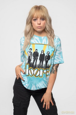 Doors - The: The Doors Unisex T-Shirt: Waiting For The Sun (Light Blue) (Wash Collection) (X-Large)