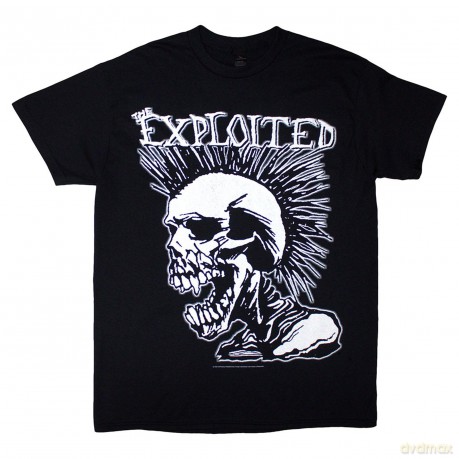 The Exploited: Unisex T-Shirt: Mohican Skull (Black) (Back Print) (Large)
