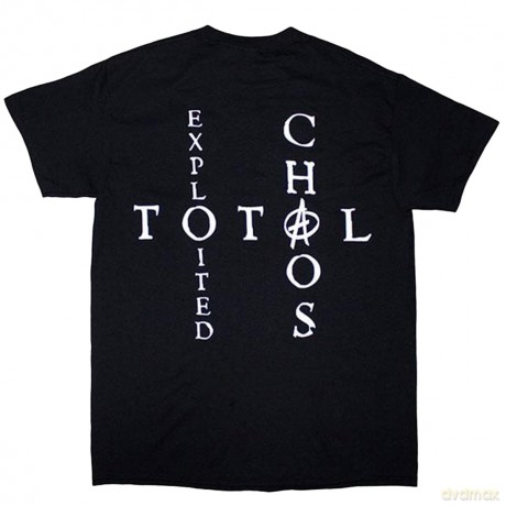 The Exploited: Unisex T-Shirt: Mohican Skull (Black) (Back Print) (Medium)