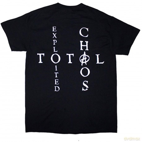 Exploited - The: The Exploited Unisex T-Shirt: Mohican Skull (Black) (Back Print) (Small)
