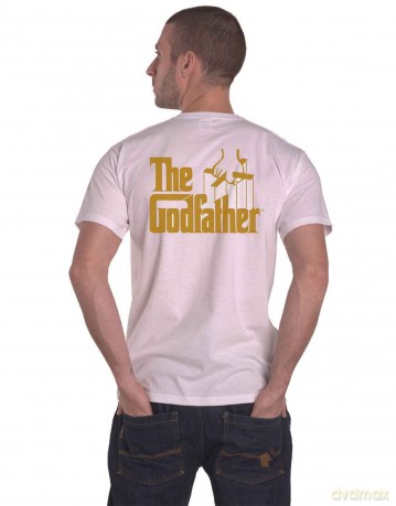 Godfather - The: The Godfather Unisex T-Shirt: Brando B&W (White) (Back Print) (Small)