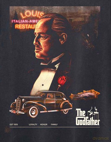 Godfather - The: The Godfather Unisex T-Shirt: Sketch Louis (Black) (Large)