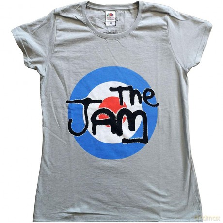 Jam - The: The Jam Ladies T-Shirt: Spray Target Logo (Grey) (Large)
