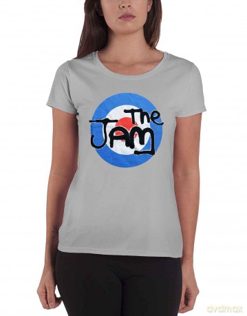 Jam - The: The Jam Ladies T-Shirt: Spray Target Logo (Grey) (Medium)