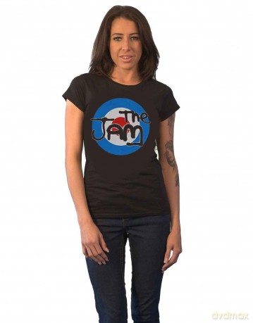 Jam - The: The Jam Ladies Tee: Spray Target Logo (Soft Hand Inks) (Large)