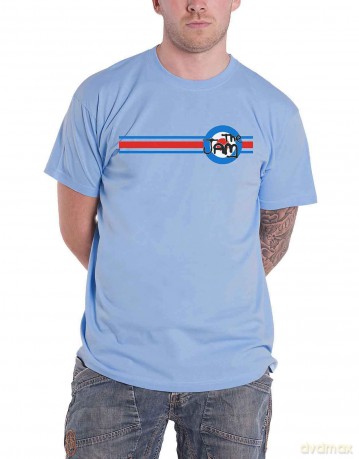 Jam - The: The Jam Unisex T-Shirt: Target Stripe (Light Blue) (Medium)