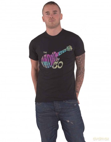 Monkees - The: The Monkees Unisex T-Shirt: Guitar Discography (Black) (Back Print) (Large)