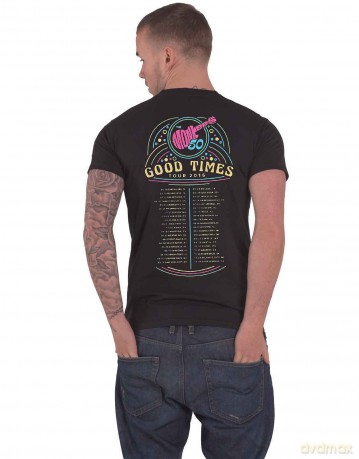 Monkees - The: The Monkees Unisex T-Shirt: Guitar Discography (Black) (Back Print) (Medium)