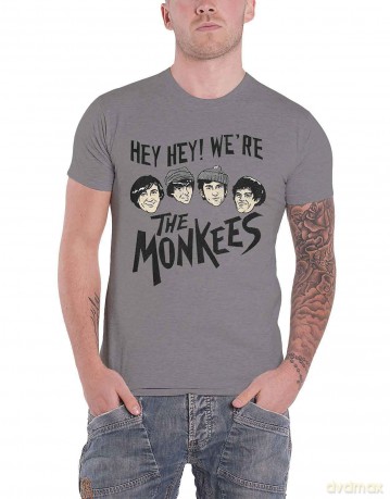 Monkees - The: The Monkees Unisex T-Shirt: Hey Hey! (Grey) (Small)