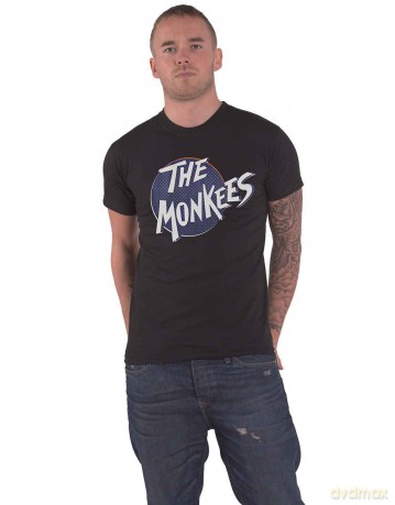 Monkees - The: The Monkees Unisex T-Shirt: Retro Dot Logo (Black) (X-Large)