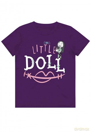 Nightmare Before Christmas - The: The Nightmare Before Christmas Kids Girls T-Shirt: Little Doll (Purple) (7-8 Years)
