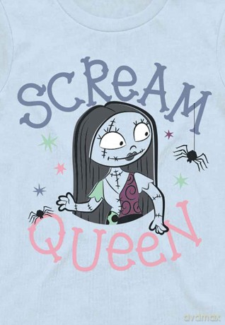 Nightmare Before Christmas - The: The Nightmare Before Christmas Kids Girls T-Shirt: Scream Queen (Light Blue) (5-6 Years)