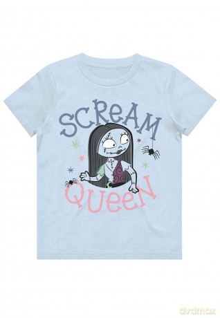 Nightmare Before Christmas - The: The Nightmare Before Christmas Kids Girls T-Shirt: Scream Queen (Light Blue) (7-8 Years)