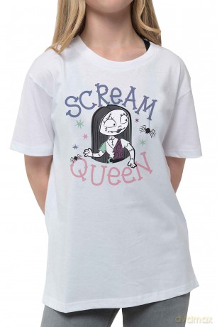 Nightmare Before Christmas - The: The Nightmare Before Christmas Kids Girls T-Shirt: Scream Queen (White) (5-6 Years)