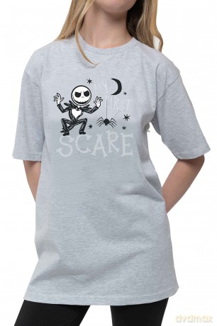 Nightmare Before Christmas - The: The Nightmare Before Christmas Kids T-Shirt: First Scare (Grey) (7-8 Years)