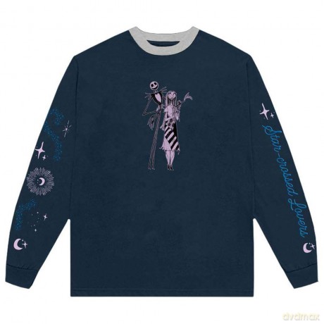 Nightmare Before Christmas - The: The Nightmare Before Christmas Unisex Long Sleeve T-Shirt: Celestial (Navy Blue) (Embellished) (XX-Large)