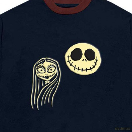 Nightmare Before Christmas - The: The Nightmare Before Christmas Unisex Long Sleeve T-Shirt: Faces AOP (Navy Blue) (Embellished) (Medium)