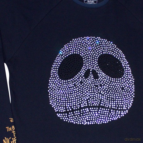 Nightmare Before Christmas - The: The Nightmare Before Christmas Unisex Long Sleeve T-Shirt: Rhinestone Jack (Navy Blue) (Embellished) (Large)