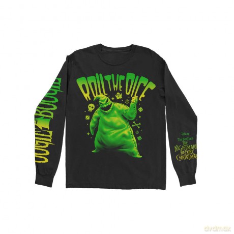 Nightmare Before Christmas - The: The Nightmare Before Christmas Unisex Long Sleeve T-Shirt: Roll The Dice (Black) (Sleeve Print) (Small)