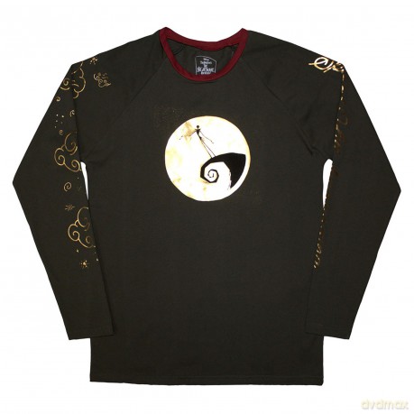 Nightmare Before Christmas - The: The Nightmare Before Christmas Unisex Long Sleeve T-Shirt: Spiral Hill (Green) (Embellished) (Small)