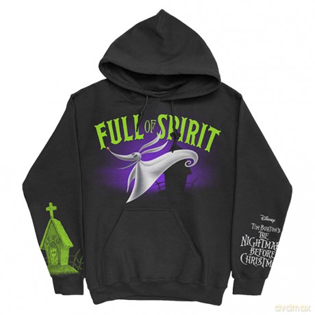 Nightmare Before Christmas - The: The Nightmare Before Christmas Unisex Pullover Hoodie: Full of Spirit (Black) (Sleeve Print) (Small)