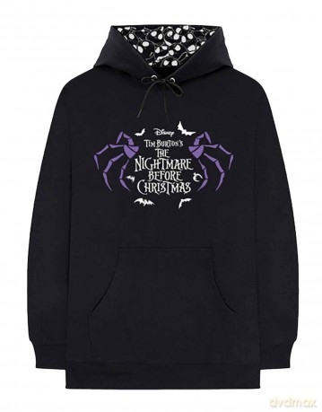 Nightmare Before Christmas - The: The Nightmare Before Christmas Unisex Pullover Hoodie: Moonlight (Black) (Back Print) (Small)