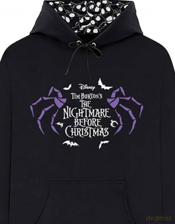 Nightmare Before Christmas - The: The Nightmare Before Christmas Unisex Pullover Hoodie: Moonlight (Black) (Back Print) (Small)