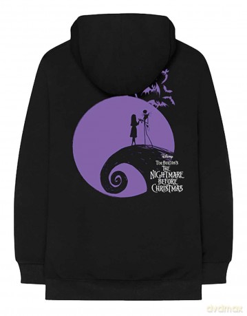 Nightmare Before Christmas - The: The Nightmare Before Christmas Unisex Pullover Hoodie: Moonlight (Black) (Back Print) (Small)
