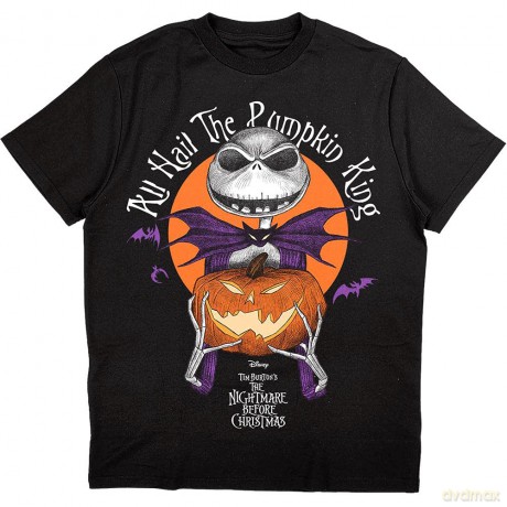 Nightmare Before Christmas - The: The Nightmare Before Christmas Unisex T-Shirt: All Hail the Pumpkin King (Black) (Medium)