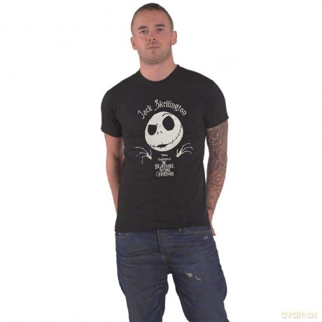 Nightmare Before Christmas - The: The Nightmare Before Christmas Unisex T-Shirt: Jack Head (Black) (Embellished) (Small)
