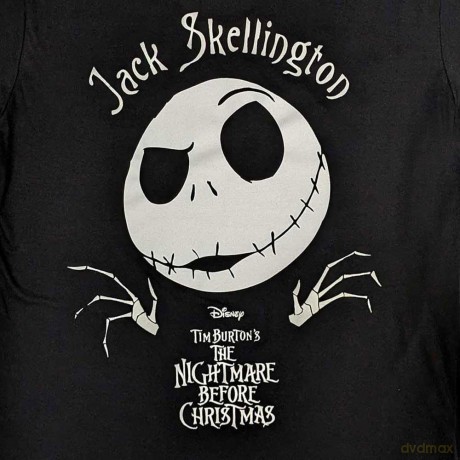 Nightmare Before Christmas - The: The Nightmare Before Christmas Unisex T-Shirt: Jack Head (Black) (Embellished) (X-Large)