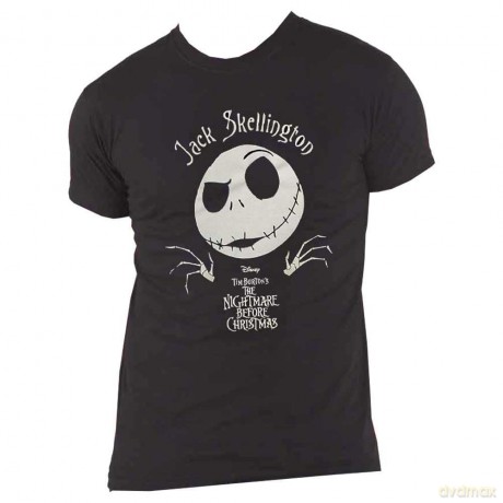 Nightmare Before Christmas - The: The Nightmare Before Christmas Unisex T-Shirt: Jack Head (Black) (Embellished) (X-Large)