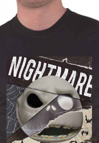 Nightmare Before Christmas - The: The Nightmare Before Christmas Unisex T-Shirt: Nightmare Skull (Black) (Small)