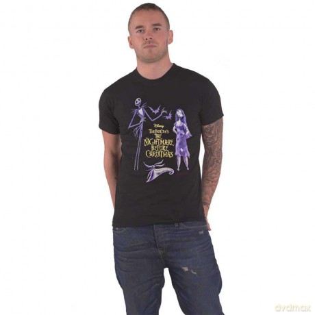 Nightmare Before Christmas - The: The Nightmare Before Christmas Unisex T-Shirt: Purple Characters (Black) (Embellished) (Small)