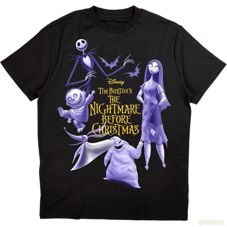 Nightmare Before Christmas - The: The Nightmare Before Christmas Unisex T-Shirt: Purple Characters (Black) (Small)